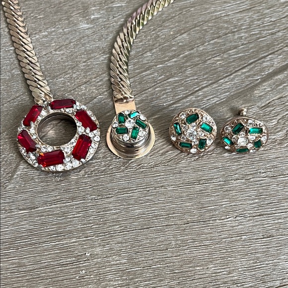 RARE Vintage 1940’s necklace & earrings MINT Estate Jewelry HIGH END - Picture 9 of 13